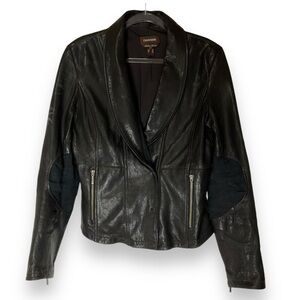 Danier Jacket Leather Moto‎ Black Short Motorcycle Womens Size Small